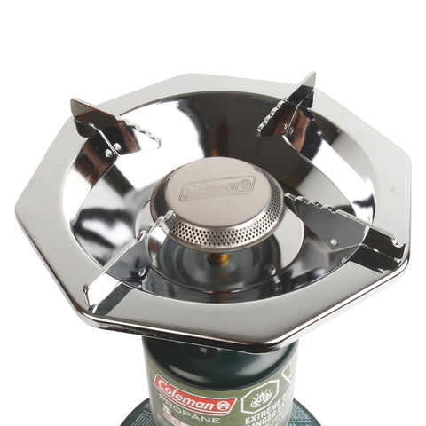 Coleman Bottle Top Propane Camping Stove burner closeup