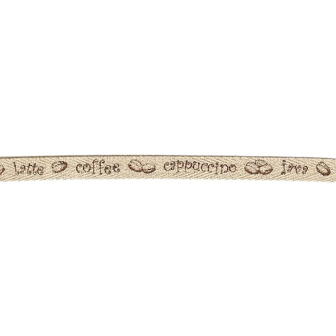 Coffee Beans & Words Twill Ribbon by the Yard 80432
