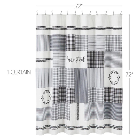 Sawyer Mill Stenciled Patchwork Shower Curtain 80495