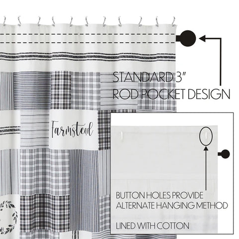 Sawyer Mill Stenciled Patchwork Shower Curtain 80495