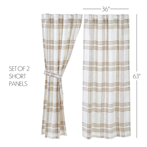 Wheat Plaid Panels Set of 2 80542