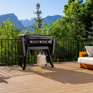 Traeger Flatrock flat top grill on a deck