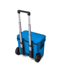 Big Wave Blue Yeti Roadie 32 wheeled cooler from behind