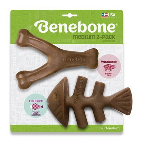 Fishbone & Wishbone Dog Chew Toy - Bacon