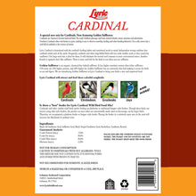 Cardinal Sunflower & Safflower Wild Bird Seed back of package