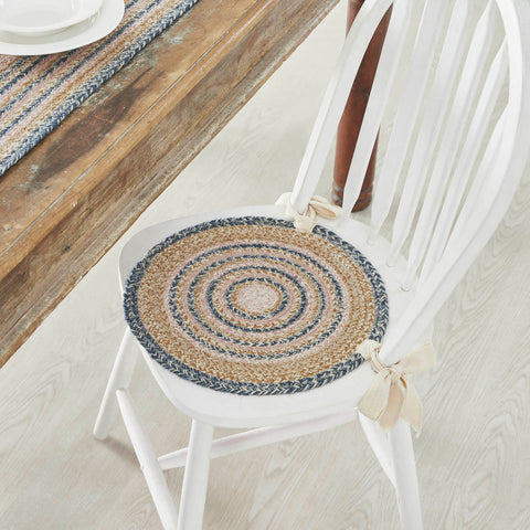 Victorian Heart Kaila Jute Chair Pad on chair