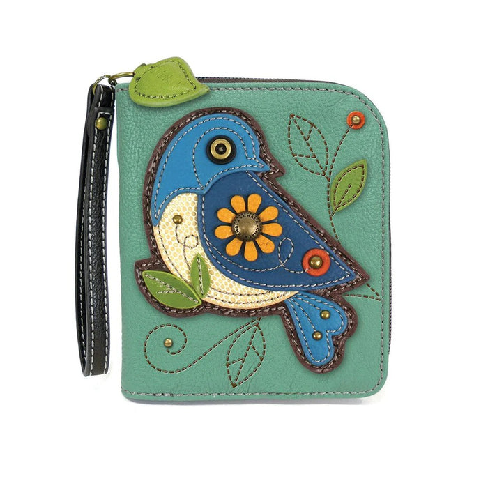 Blue Bird Zip-Around Wallet