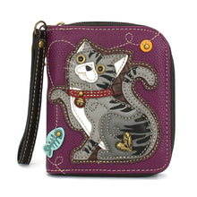 Gray Tabby Cat Zip-Around Wallet