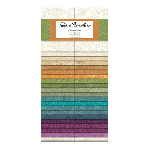 take a breather, Pre-cut Cotton Fabric Karat Gems Strips 842