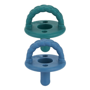 Dark Teal and Denim Braids 2-Pack Sweetie Soother Pacifiers