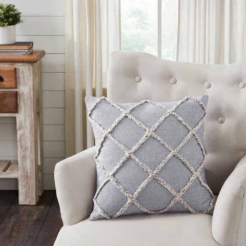 cream and black, Frayed Lattice Throw Pillow 849