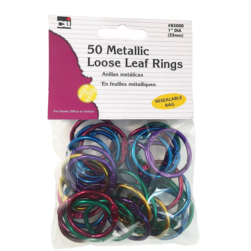 50-Count Metallic Loose Leaf Rings 85000