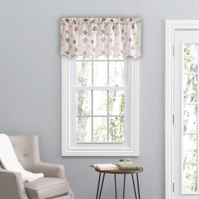 Red Zoe Floral Valance