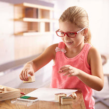 girl with farm stamp set