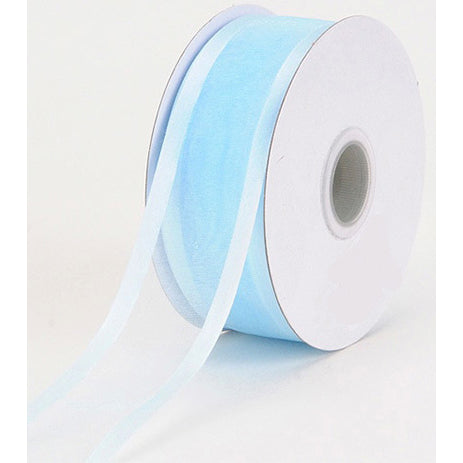 Light Blue Satin Edge Organza Ribbon 9100