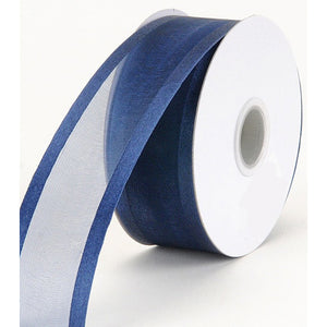 Navy Satin Edge Organza Ribbon 9100