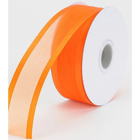 Orange Satin Edge Organza Ribbon 9100