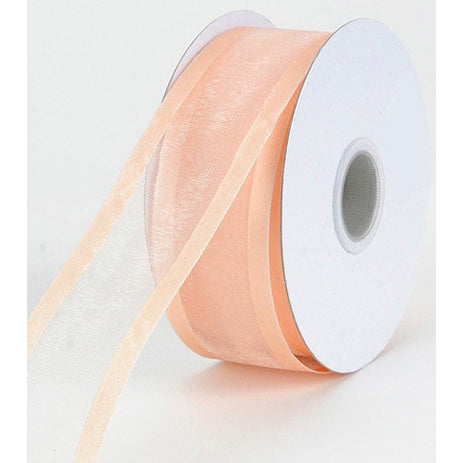 Peach Satin Edge Organza Ribbon 9100