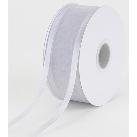 Silver Satin Edge Organza Ribbon 9100