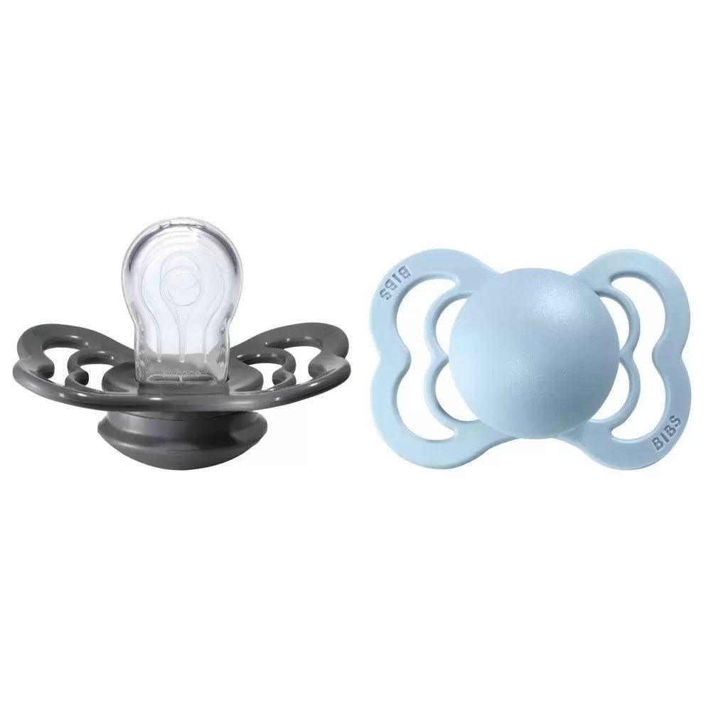 Iron/Baby Blue 2-Pack Supreme Pacifiers