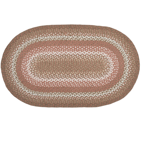 Braided Oval Rug Taupe/Ivory/Peach C-914
27 x 45