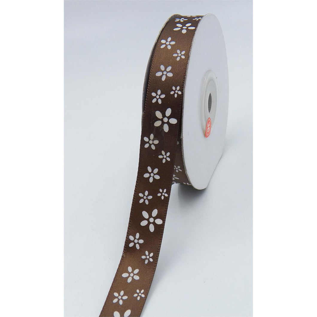 California Bridal Satin Ribbon With Flowers by the yard 9183