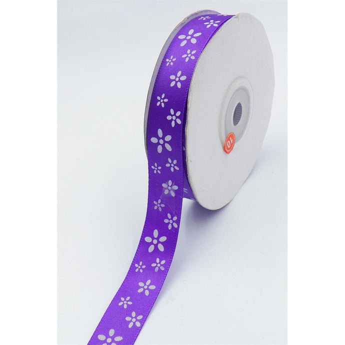 California Bridal Satin Ribbon With Flowers by the yard 9183