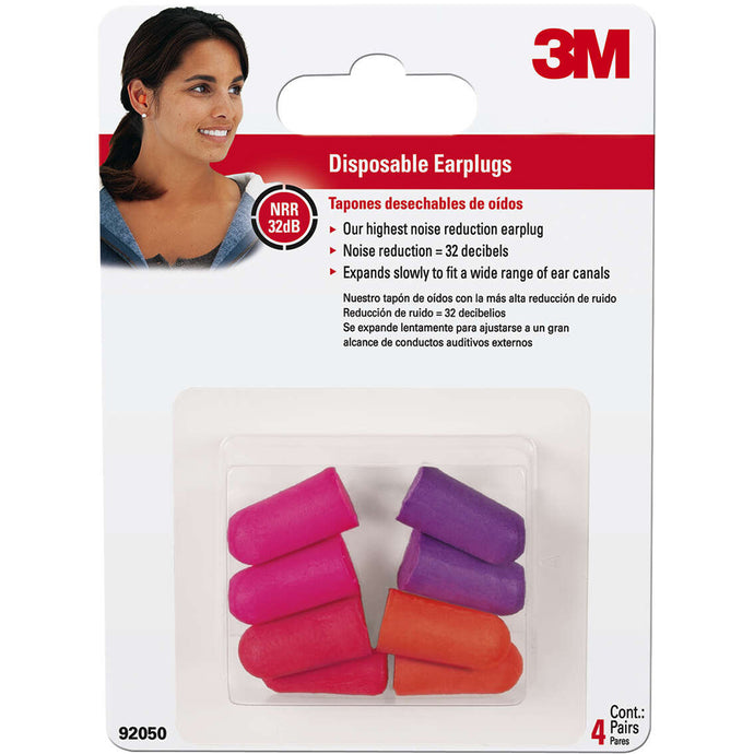 4 Pairs Soft Foam Earplugs 92050H4-DC