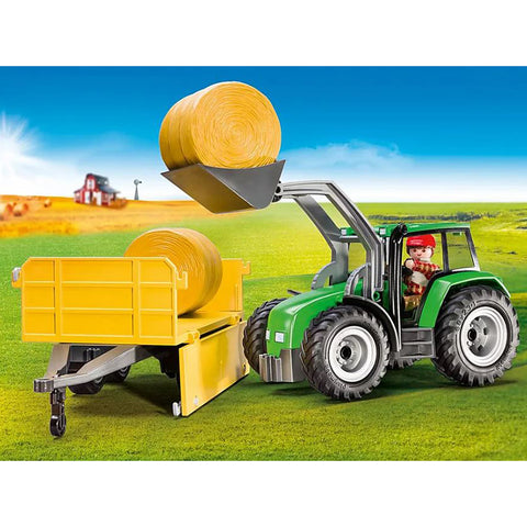 Tractor Loading Hay Bales