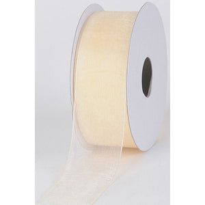 Ivory Mono Edge Organza Ribbon