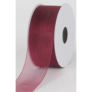 wine, Mono Edge Organza Ribbon by the Yard 1 1/2 inch 9528