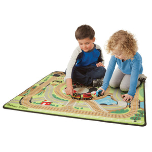 train rug and train with boy and girl