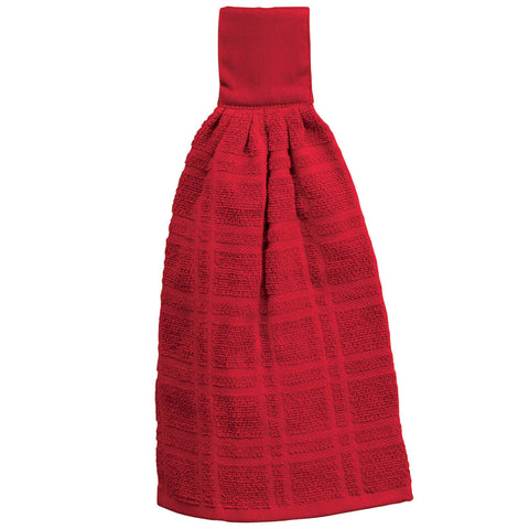 Paprika Solid Cotton Hanging Kitchen Towel 95883