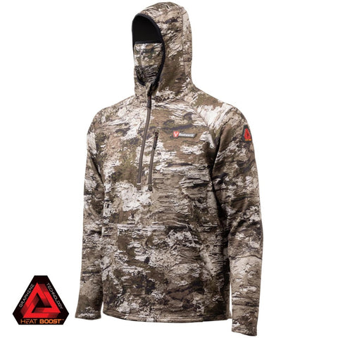 Huntworth men's Grayling Heat Boost Softshell camo hunting hoodie