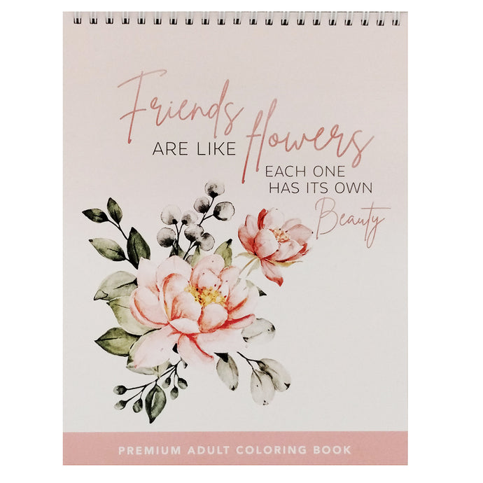 Friends and Flowers Adult Coloring Book 97197