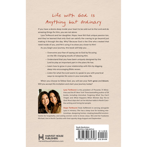 Far from Ordinary A Young Woman�s Guide to the Plans God Has for Her Back Cover