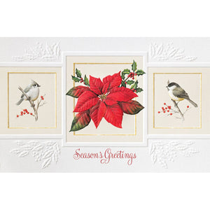 Songbirds & Poinsettia Christmas Boxed Cards 98951