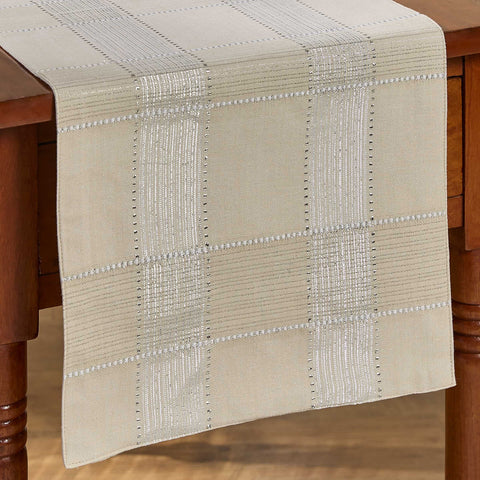 White Glitter Table Runner 9913