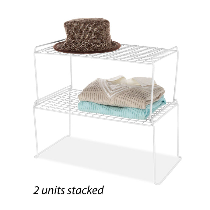 9 Inch White Grid Stackable Shelf 6023-3121