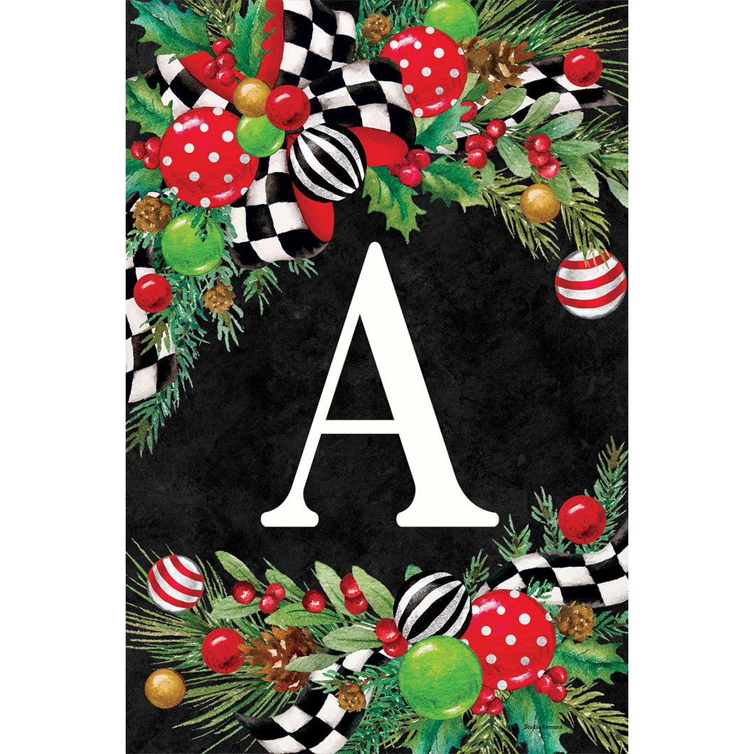 Christmas Swag Monogram Flag A