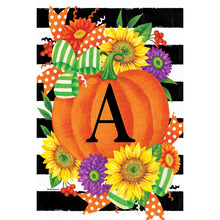 Pumpkin Splendor Monogram Flag A