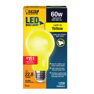 60W A19 Yellow LED Bug Light A19/BUG/LED/BX