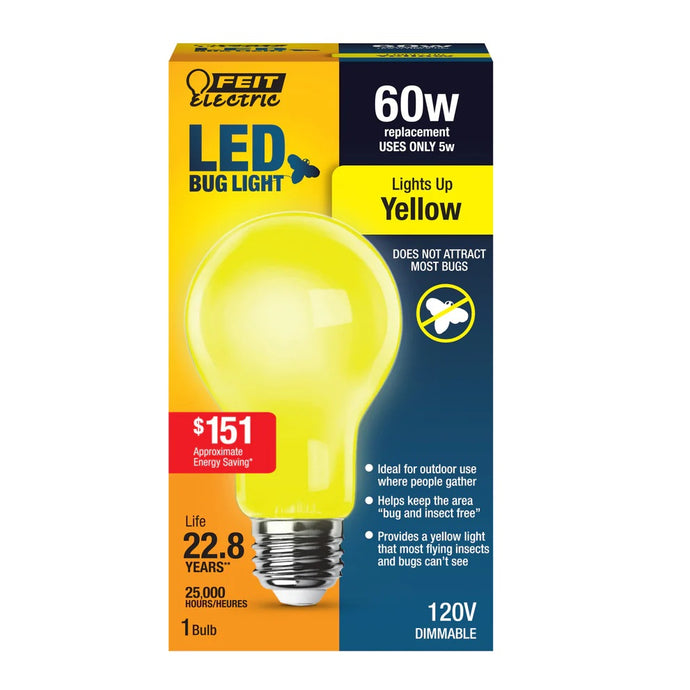 60W A19 Yellow LED Bug Light A19/BUG/LED/BX