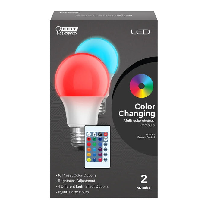 2-Pack Color-Changing A19 Party Bulbs A19RFPARTYLED2