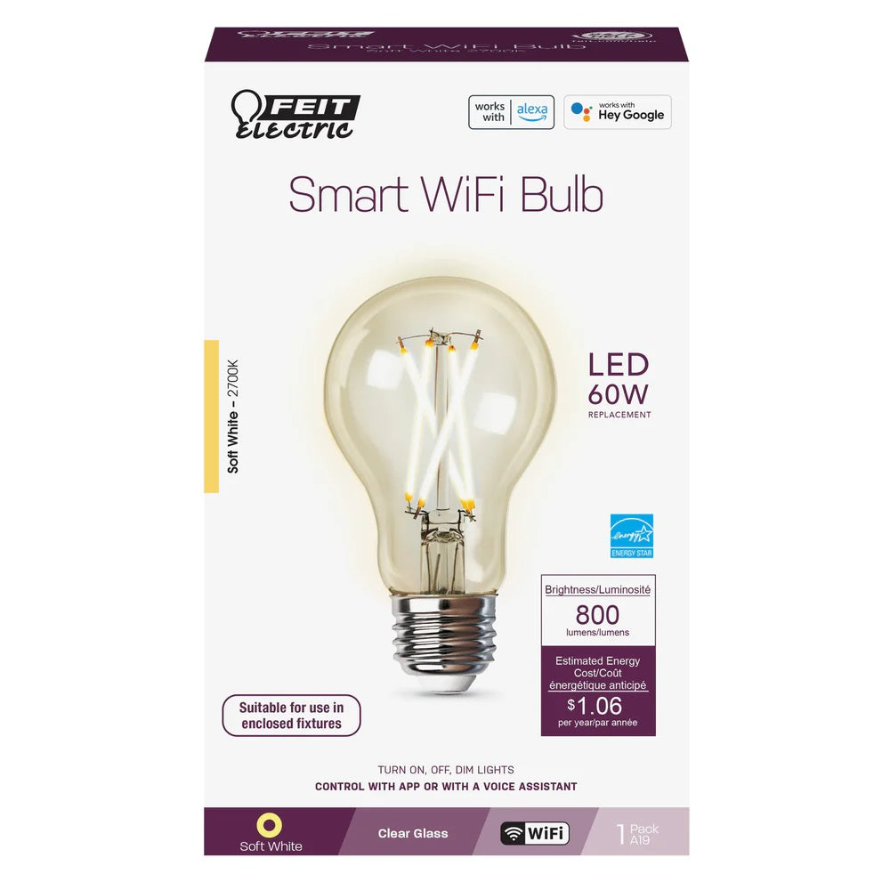 Feit 60W A19 LED Smart WiFi Light Bulb A1960CL927CAFAG – Good's