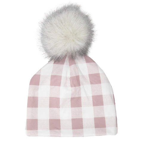 rose, Plaid Knit Hat A4202