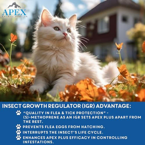 Apex Plus Flea Treatment for Cats, 1.5+ lbs � Cat Flea, Tick, Flea Eggs, Flea Larvae, and Chewing Lice Prevention for 30-Days � 3-Month Supply