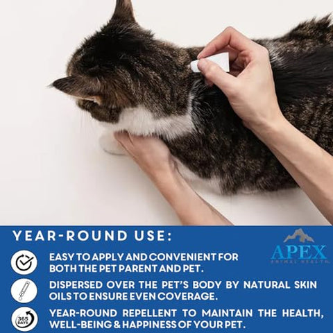 Apex Plus Flea Treatment for Cats, 1.5+ lbs � Cat Flea, Tick, Flea Eggs, Flea Larvae, and Chewing Lice Prevention for 30-Days � 3-Month Supply