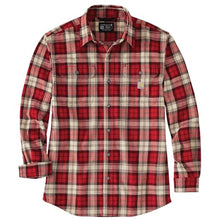 apple red, Men's Big and Tall Loose Fit Heavyweight Flannel Long-Sleeve Plaid Shirt 106356