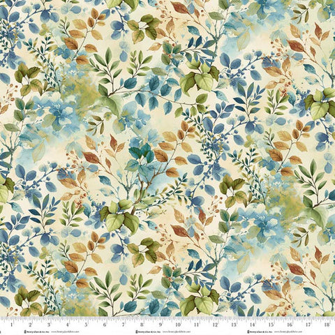 cream, Awakening Collection Foliage Cotton Fabric 3527